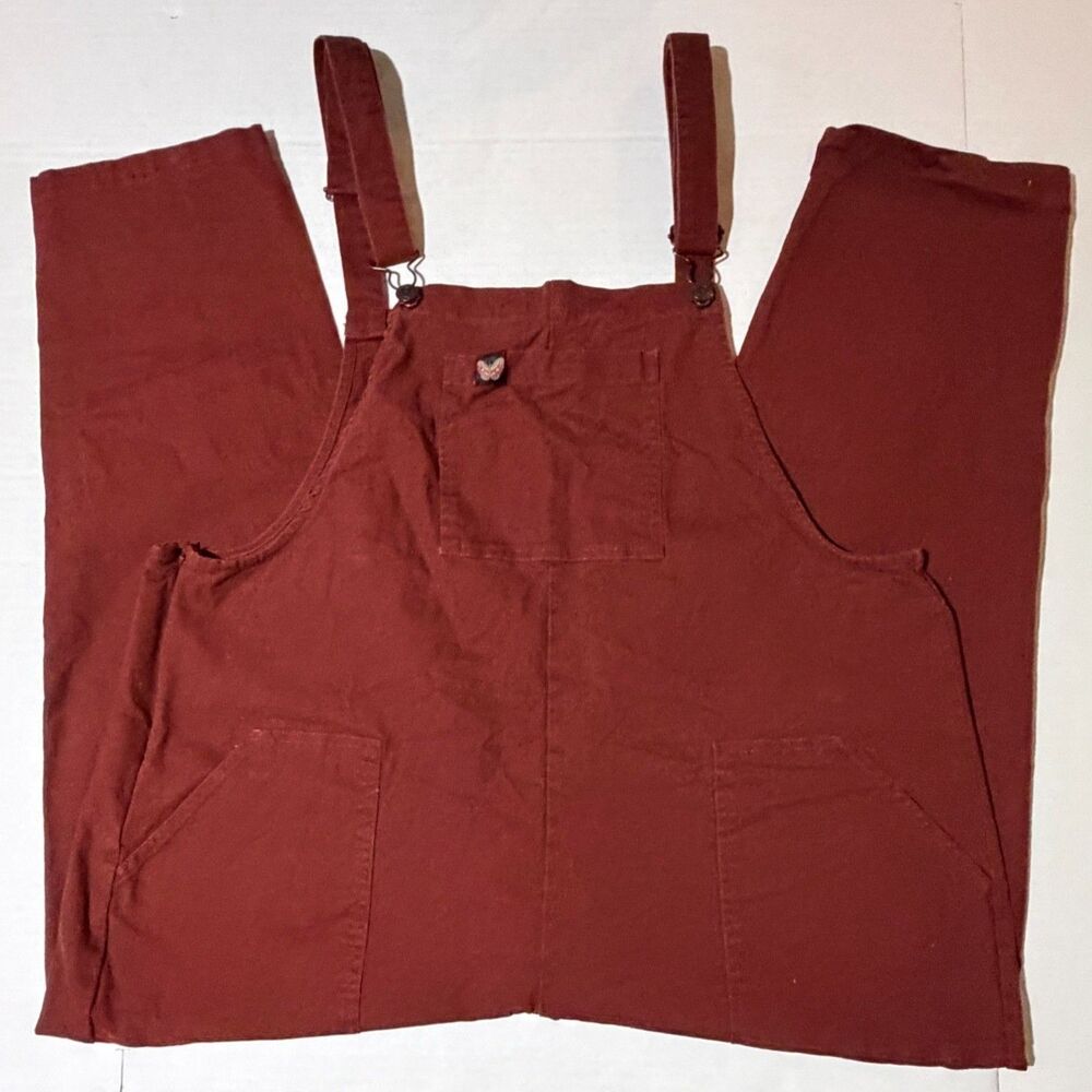 GIRRLSCOUT, The Billie Overalls Maroon, 2X Autumn Dungarees